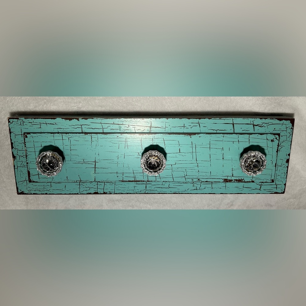 Rustic Turquoise Wall Hook Rack